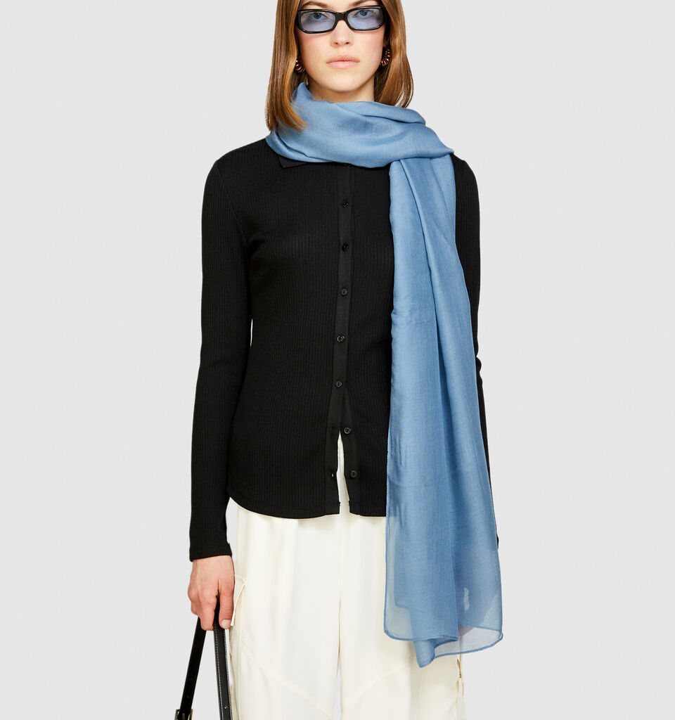 Solid colored throw - null - Light Blue | Sisley image number 2